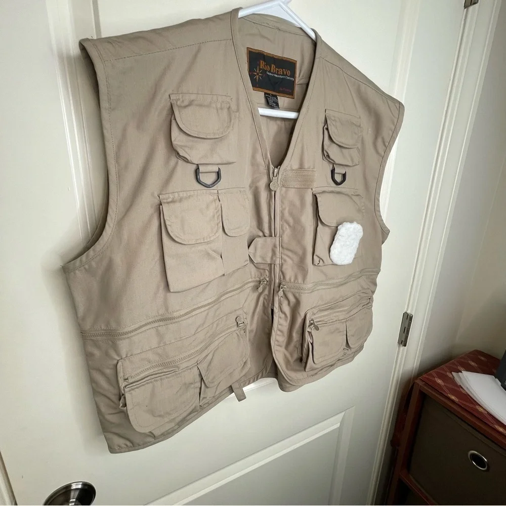 Rio Bravo Outdoor Adventure Clothing Khaki Multi-pocket Vest Fishing Hunting